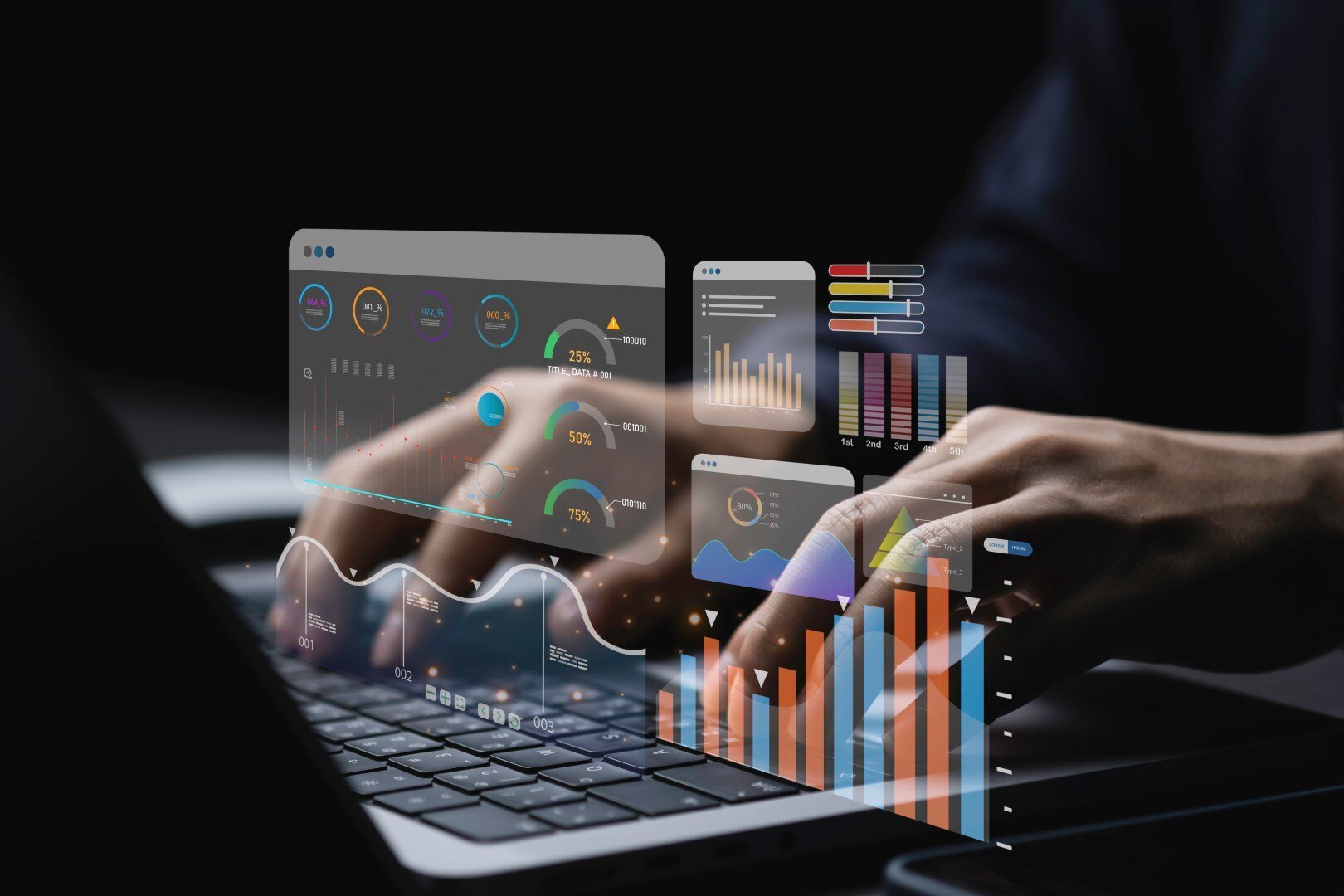 Messeanalyse in laptop